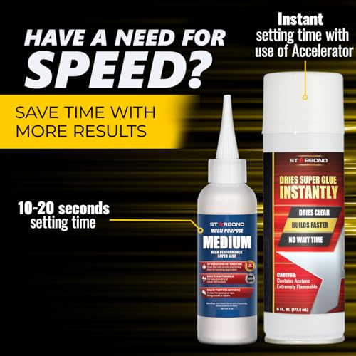 Medium CA Glue with Activator Bundle (10 Ounce)