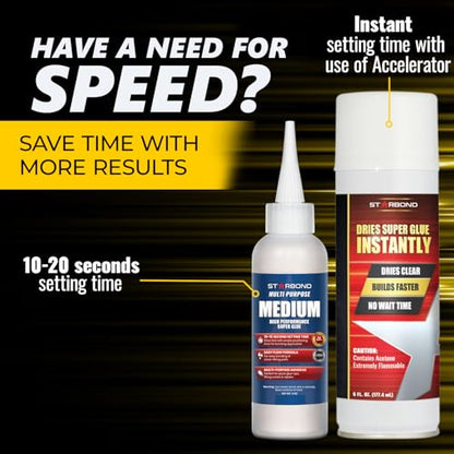 Medium CA Glue with Activator Bundle (10 Ounce)