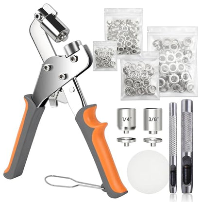 Grommet Tool Kit with 400 Silver Grommets
