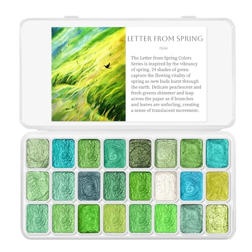 Mini Glitter Watercolor Paint Set with Paper (24 Count)