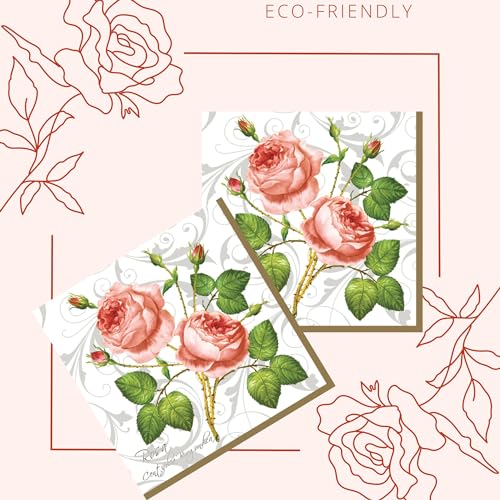 20 ct 13x13 Flowers Paper Luncheon Decoupage Napkins (20 Count)
