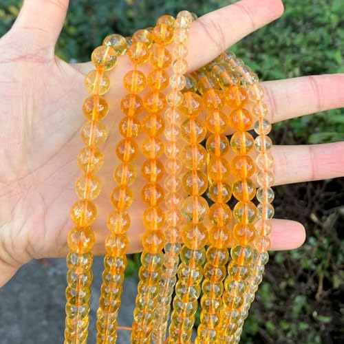 120pcs Adabele Natural Citrine Yellow Crystal Gemstone 6mm Round Beads