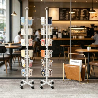 2Pcs 24 Pockets Rolling Postcard Card CD Rack Brochures Display Stand (2 Count)