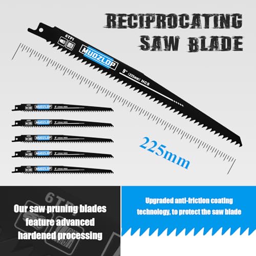 5Pack 9inch 6TPI Woodcutting Reciprocating Saw Blades Set (5 Count)