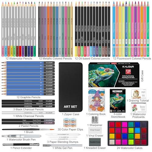 135 Drawing Set Sketching Kit (135 Count)