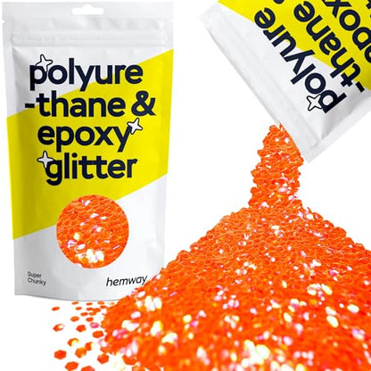 Resin Glitter Fluorescent Peach 100g Super Chunky (3.5274 Ounce)