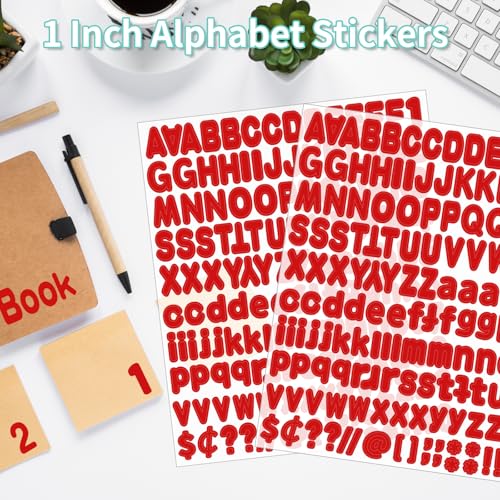 Alphabet Stickers 1'' 12 Red Letter Stickers