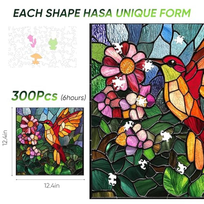 Wooden Puzzle for Adults Hummingbird 300 Piece Jigsaw Puzzle (300 Count)