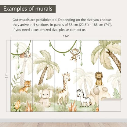 Beach wall Mural Tropical Palm Tree Landscape Wallpaper for Bedroom 159"x107"