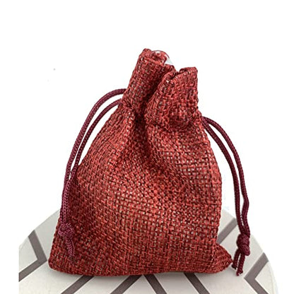 Pack of 25 Burlap Gift Bags with Drawstring Linen Jewelry Pouches Wedding Hessian Jute Bags for Birthday and Treat Pouches Party Wedding Favors Gift