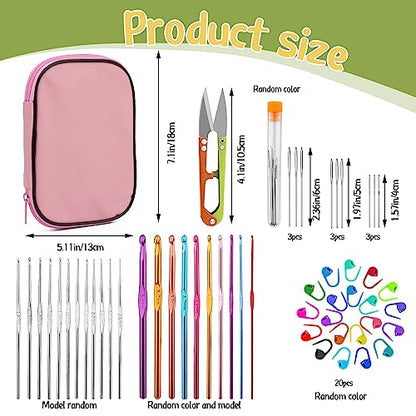 54 Pcs Crochet Hooks Set 0.6