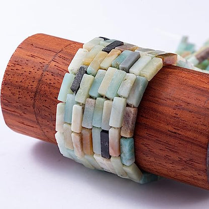 Natural Amazonite Rectangle Tube Beads 4x13mm 38cm (28 Count)
