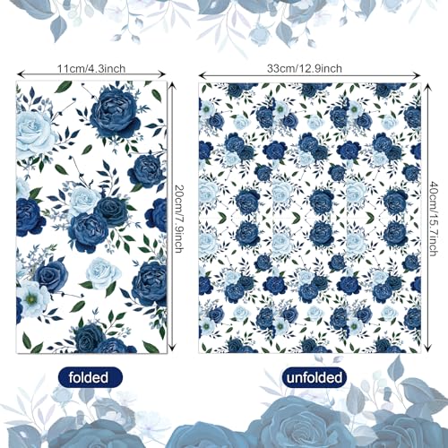 60 Pack 3 Styles Floral Napkins