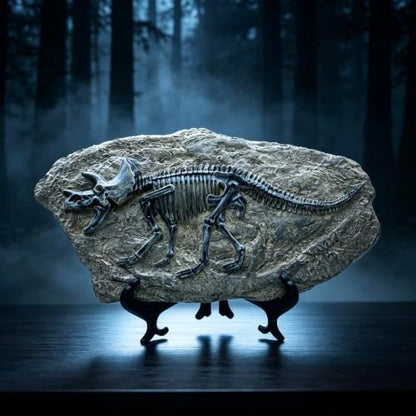 Resin Triceratops Dinosaur Fossil Statue Model Simulated Skeleton Home Office Display Decorative Craft Box Decoration