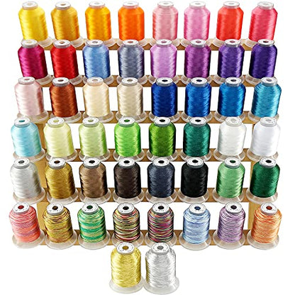 50 Spools Embroidery Machine Thread Kit (82500 Foot)