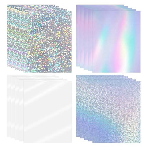 Holographic Sticker Paper for Inkjet & Laser Printer 8.5x11 inch Printable Vinyl Holographic Sticker Paper Self