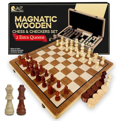 Magnetic Chess Set with Checkers (58 Count)