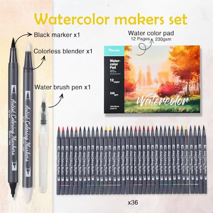 Watercolor Pens Set (36 Count)