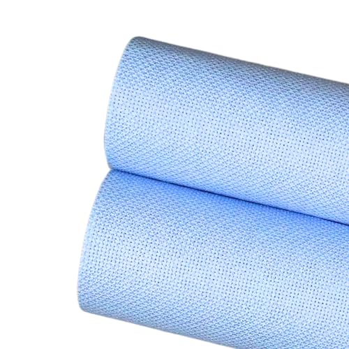 2 Sheets of Light Blue 14 Count Aida Cloth