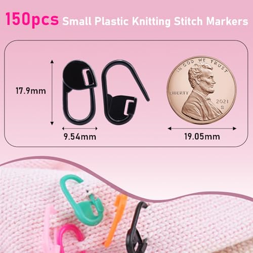 150 PCS Plastic Knitting Stitch Markers for Crocheting