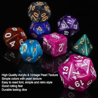 7 Sets Polyhedral Dice (49 Count)