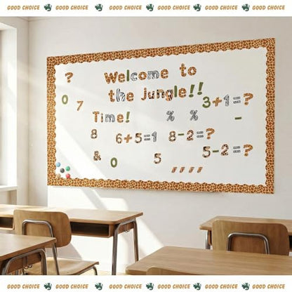 221 Pcs Safari Animal Bulletin Board Letters for Classroom Wall (221 Count)