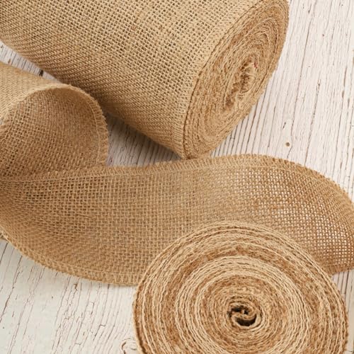 6 Inch Natural Burlap Ribbon 10 Yards (30 Foot)