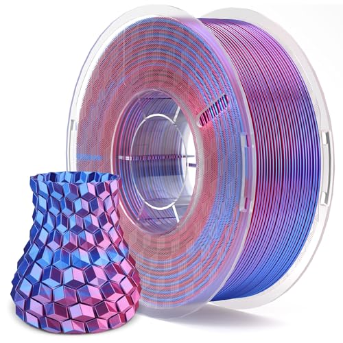 Silk PLA 3D Printer Filament 1.75mm Magenta Blue 1KG (35.274 Ounce)