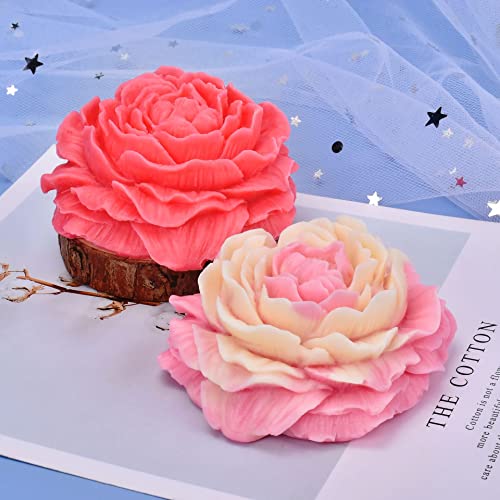 2 Pack Peony Flower Soap & Candle Mold