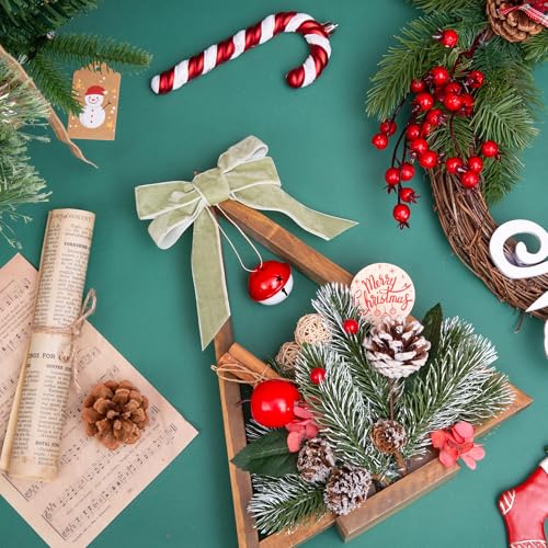 Vintage Sage Green Velvet Ribbon Christmas Ribbon for Gift Wrapping Crafts Christmas Tree Ornaments Garland Decorations
