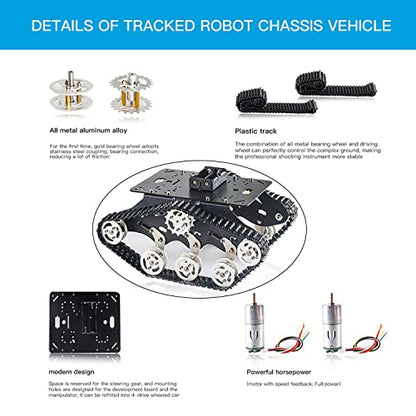 Professional TS300 Shock Absorption Robot Tank Chassis with Suspension Supporting Holder for Arduino Raspberry Pie