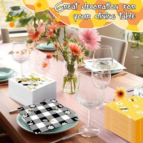 200 Pieces Summer Bee Cocktail Napkins 2