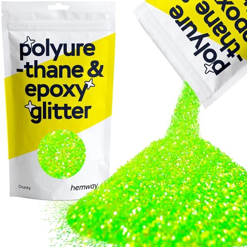 Resin Glitter Fluorescent Green 100g Chunky (3.5 Ounce)