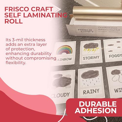 Transparent Glossy Self Adhesive Laminating Roll 12" x 30 ft (30 Count)