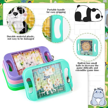 24 Pcs Mini Maze Puzzle Bulk for Kids Hawaii Party Favors Small Maze Cubes Game Educational Handheld Puzzle Travel Games Back to School Classroom Exchange Gift for Student (24 Count)