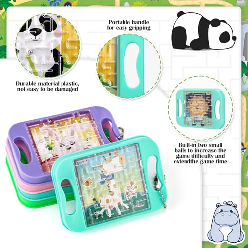 16 Pcs Mini Maze Puzzle Bulk for Kids Hawaii Party Favors Small Maze Cubes Game Educational Handheld Puzzle Travel Games Back to School Classroom Exchange Gift for Student (16 Count)