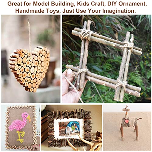 100PCS 4 inch Wood Log Sticks for Crafts 0.4 (100 Count)