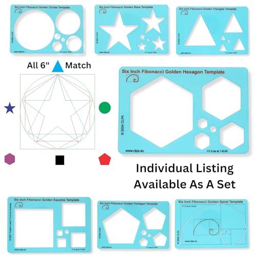 Fibonacci 6" Hexagon Drawing Template