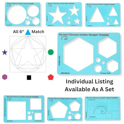 Fibonacci 6" Hexagon Drawing Template