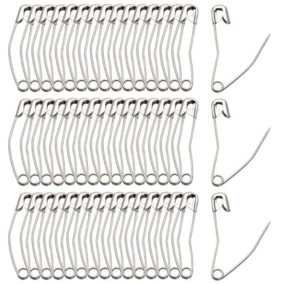 100 PCS 2" 50mm Curved Safety Pins (100 Count)