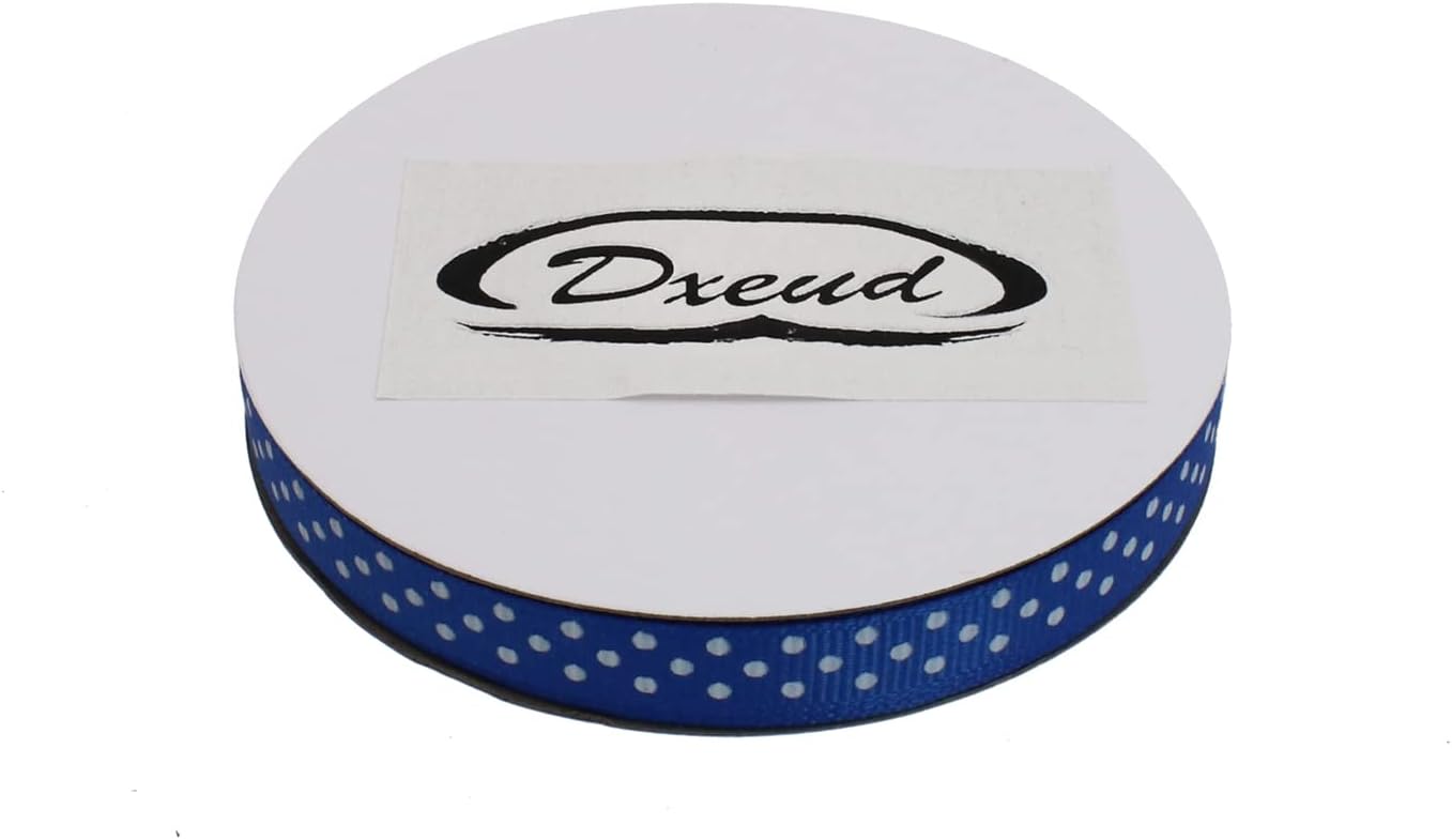 Polka Dot Grosgrain Ribbon 25 Yard Each Roll 100% Polyester (3/8", Royal Blue) - Crafty Corner