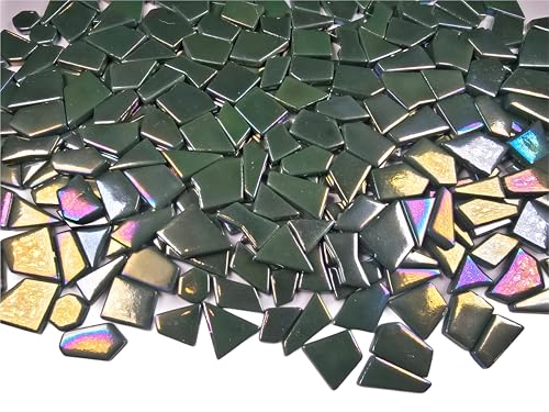 Irregular Glass Mosaic Tiles Bulk 500g Glossy and Iridescent Mosaic Glass Tiles for DIY Projects and Arts and Crafts Solid Colors and Mixes (263 Count)