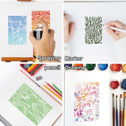 16 Pieces Stencils for Painting (16 Count)