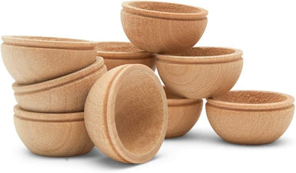 Woodpeckers Unfinished Wood Mini Bowl, 3/4 inch, Perfect for Scale Models, Dollhouse Dishes, Wood Craft Projects, and Sorting Activity, Pack of 50