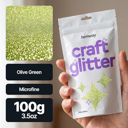 Craft Glitter Olive Green 100g Microfine Glitter (3.5 Ounce)