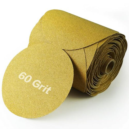 PSA Sanding Discs 6 Inch Adhesive Backed Sandpaper 100 Pack 60 Grit Self Adhesive Sanding Discs for DA Sander Self Stick for Wood (100 Count)
