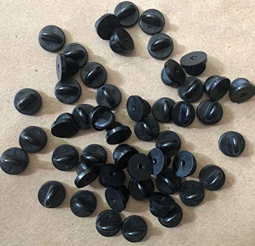 50pcs Rubber Pin Backs PVC Butterfly Clutch Enamel Lapel Pin Backings Cap Keepers Replacement for Uniform Badges Comfort Fit Tie Tack Pins Backing Holder Clasp (50 Count)