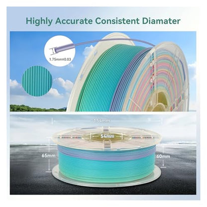 4KG lot PLA Filament Rainbow Pla Silk Or Matte Rainbow Color Change 1.75mm 3D Printing Material for 3D Printers 3D Pens