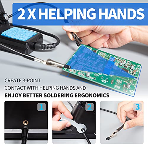 926 III 60W Digital Display Soldering Iron Station Kit w 2 Helping Hands