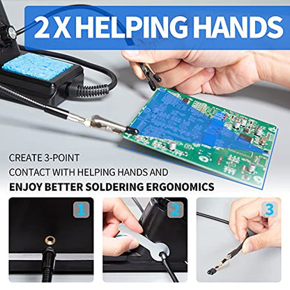 926 III 60W Digital Display Soldering Iron Station Kit w 2 Helping Hands